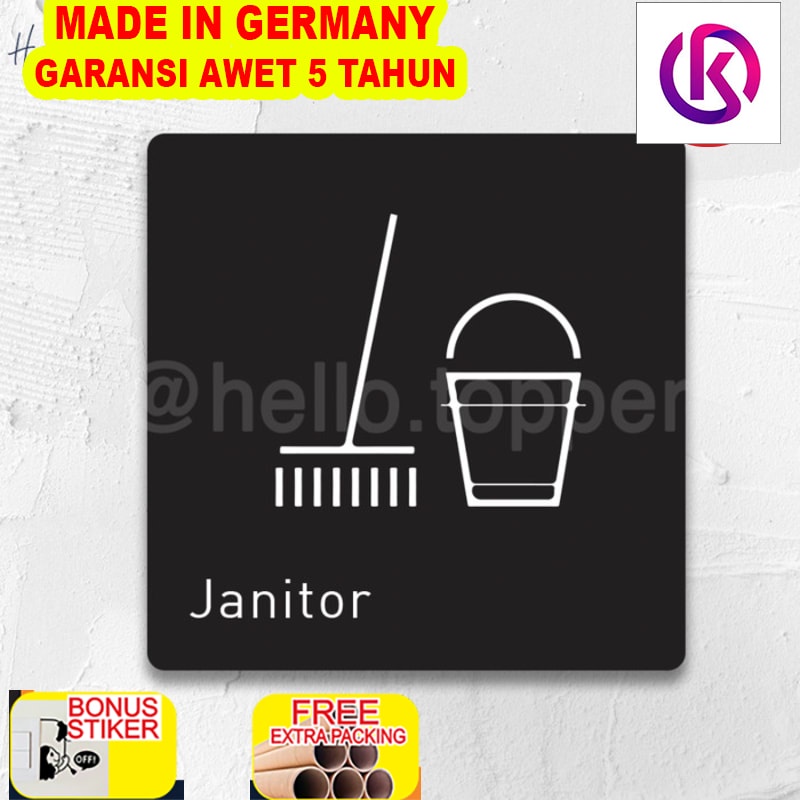 

Murah Sign Akrilik Janitor Printed | Sign Board Akrilik | Sign UV Print - Hitam 10x10