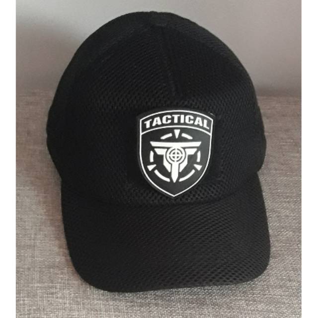 TOPI LOGO TACTICAL JARING DOUBLE MESH VELCRO DENGAN PATCH