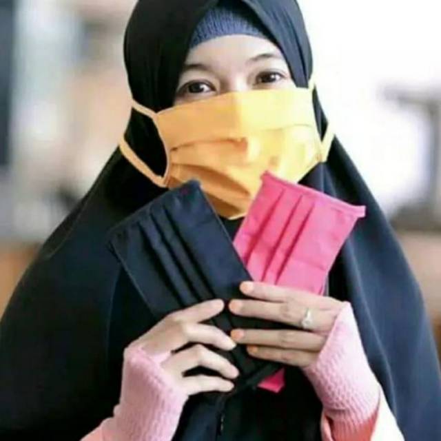 Masker Kain Model Hijab Tali Panjang