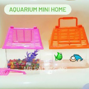 M1 Aquarium Mini Home | Akuarium Ikan Cupang Hias Koi | Toples Jar Pet Home 1000ml 1Liter 1L