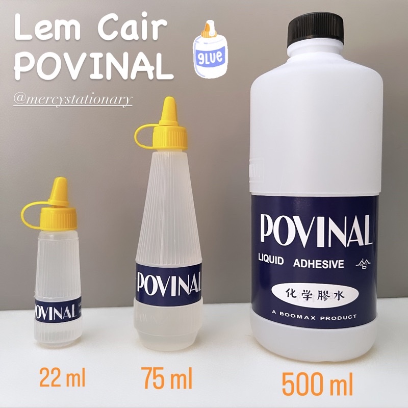 

Lem Cair Povinal Kecil dan Tanggung Liquid Glue atk slime