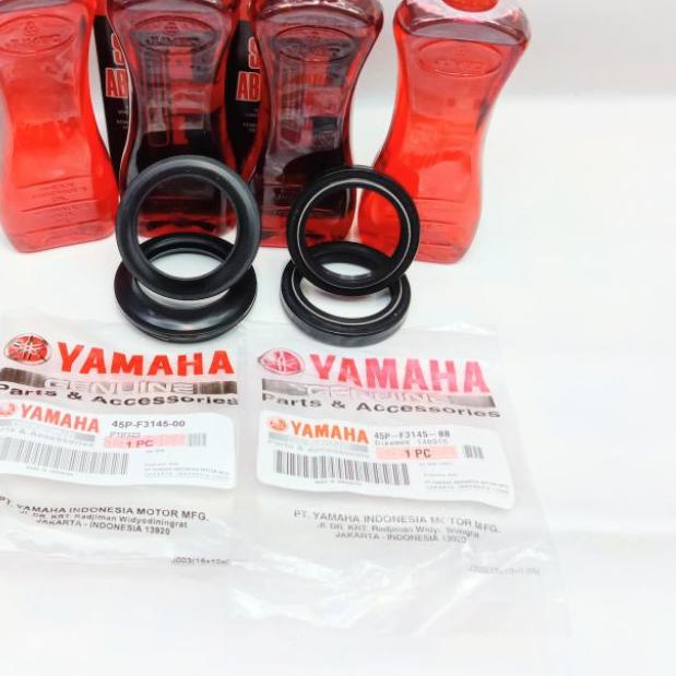 ✰ [ ]✓ PAKET SEAL SHOCK DEPAN YAMAHA BYSON/R25 V1/MT25 SEAL SHOCK+SEAL DEBU/TUTUP SHOCK+OLI SHOCK ✶