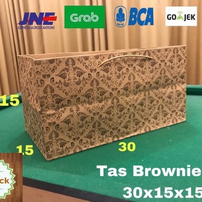 

Paperbag Tas Kertas Kraft Paperbag Brownies M Motif 30x15x15