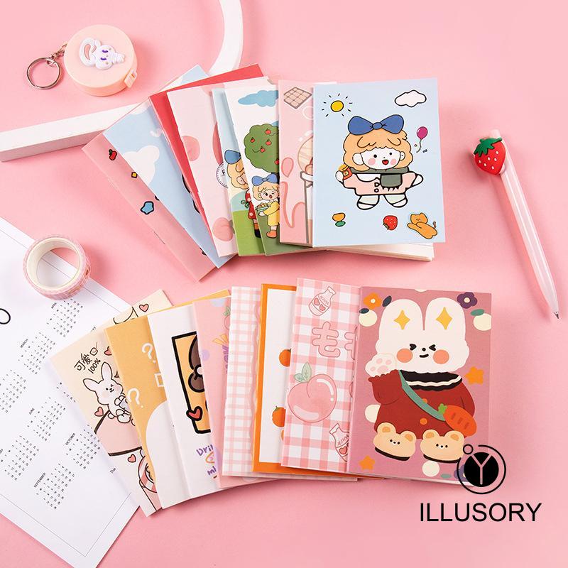 

COD⭐Buku Kecil yang Lucu Perlengkapan Kantor Notepad Alat Tulis Siswa Portable Mini Notebook Notepad -illusory