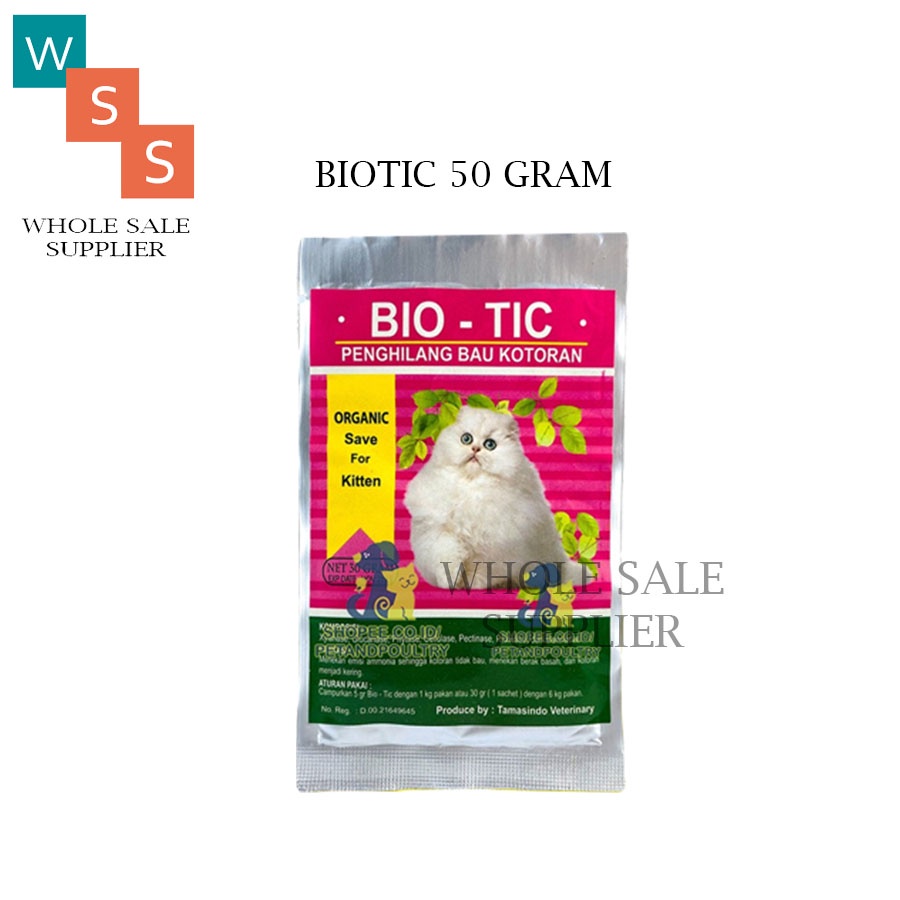 BIOTIC 50GR &amp; 30GR PENGHILANG BAU KOTORAN UNTUK KUCING &amp; ANJING