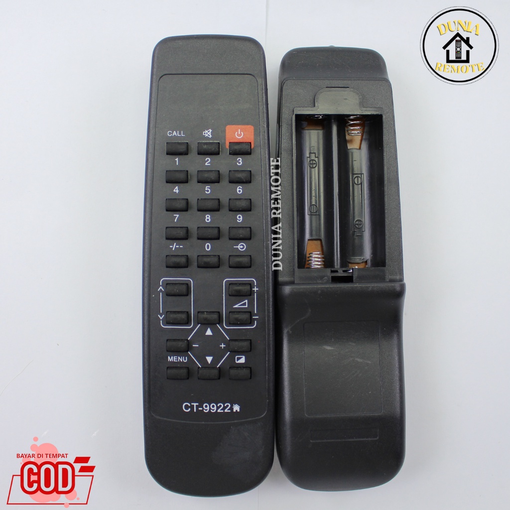 Remot Remote TV Tabung Toshiba Bomba type 9922 Hitam tanpa setting