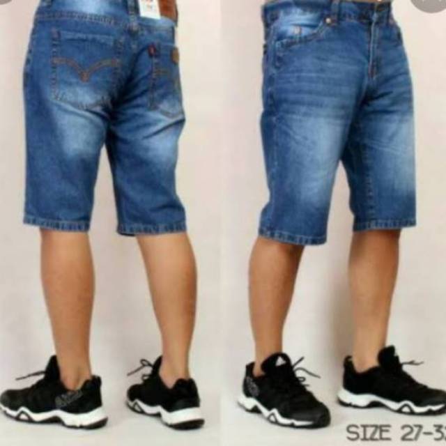 CELANA PENDEK COWOK JEANS DENIM NON STREAT |NORMAL 27-38