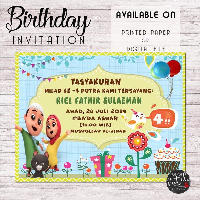 Undangan ulang tahun birthday invitation tema nussa dan rara
