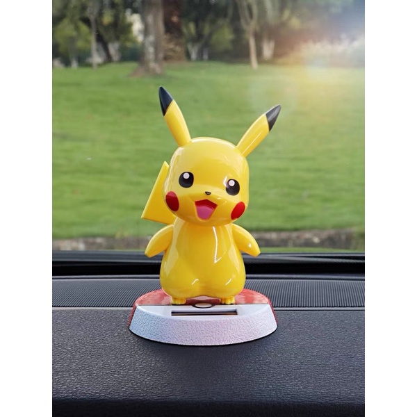 hiasan dashboard mobil pikachu satuan Boneka satuan Pajangan Hiasan Figure Figurin Bobble Head Goyang Dashboard Mobil Kue Cake Topper Pikachu Pokemon