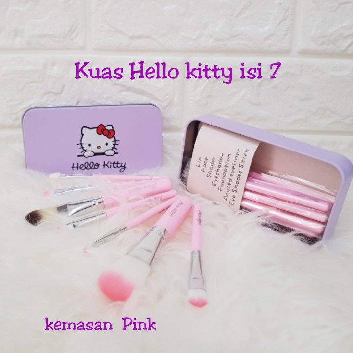 Kuas Set Isi 7 HelloKitty Make Up Brush Hello Kitty Mini Brush 7pcs Make Up Brush HelloKitty