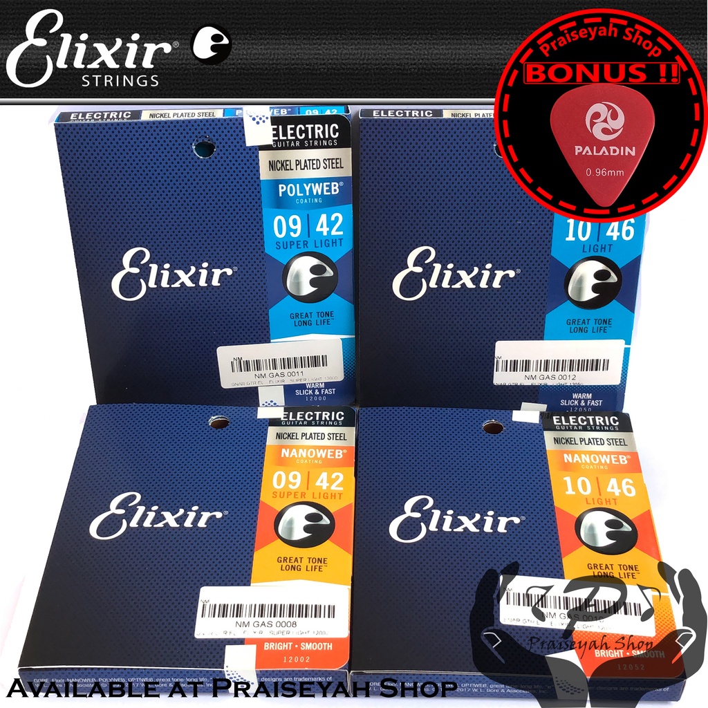 Elixir Senar Gitar Elektrik Polyweb 09 dan 010 Original Guitar String Electric