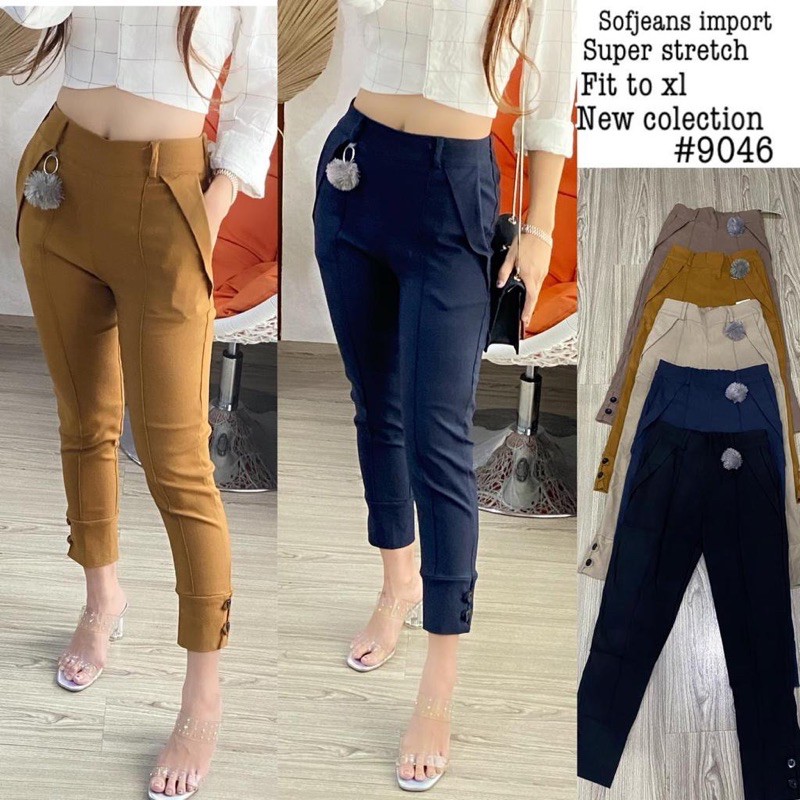 Celana Wanita soft Jeans Import 9046