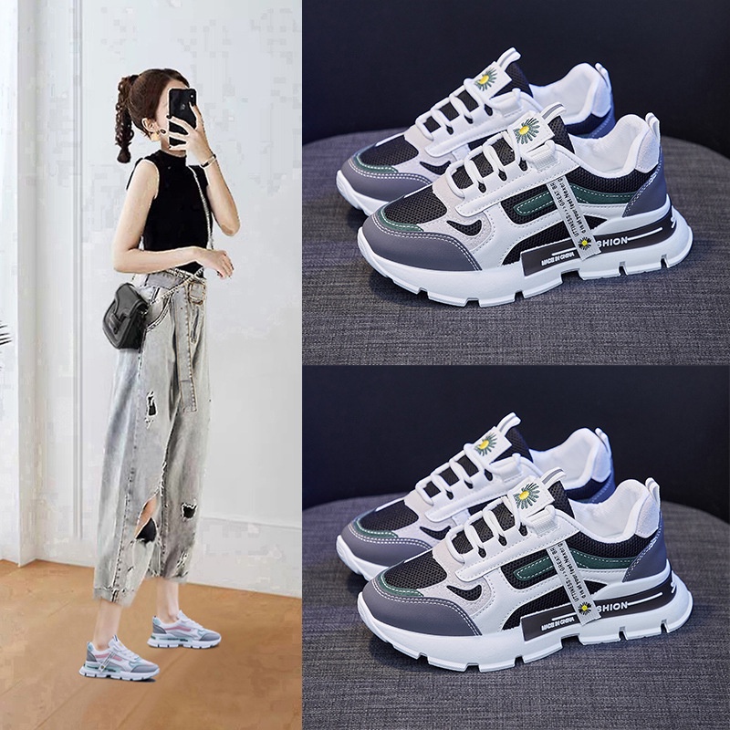 [Import] Taspopo 1013 Sepatu Sneaker Wanita Bertali Korea Original Luar Negeri Fashion Murah