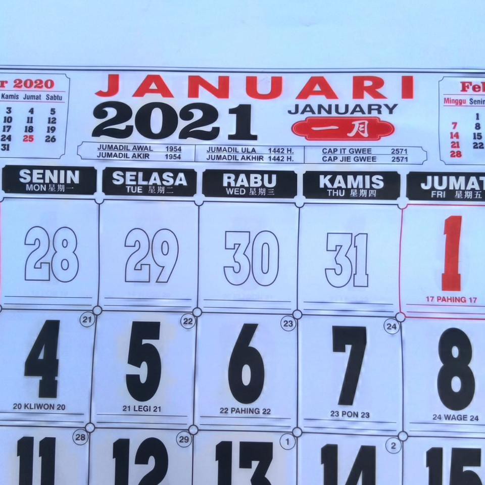 

Terlaris 8EBKR Kalender Dinding Jumbo Ukuran 50x60 cm 12 Lembar | Th.2021 | Promo RR. 61