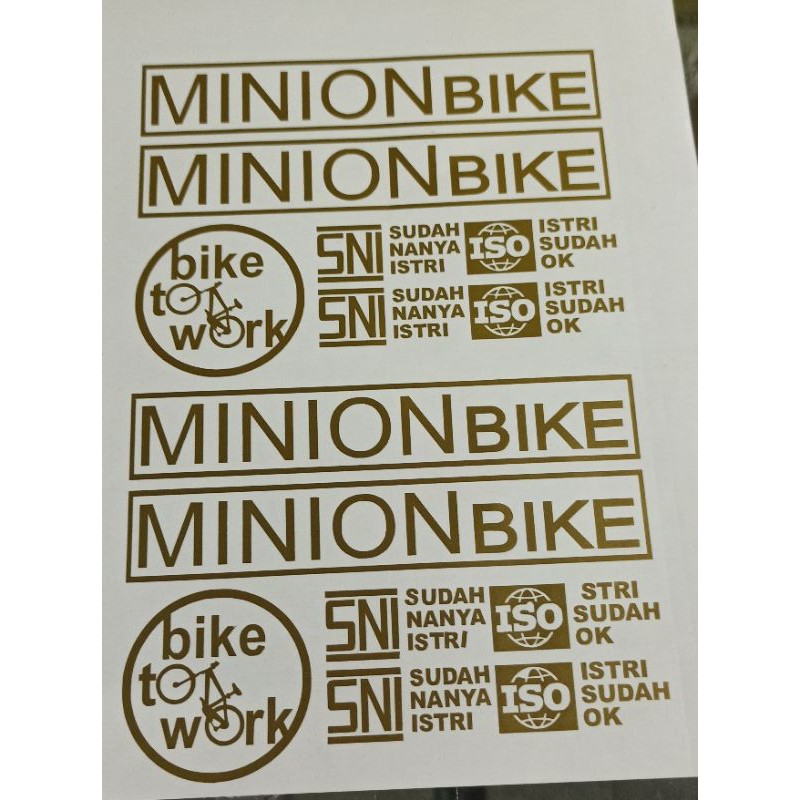 

Stiker Sepeda Minion Bike 1 set Cutting Sticker Vinyl Oracal Bisa Request Nama/Tulisan