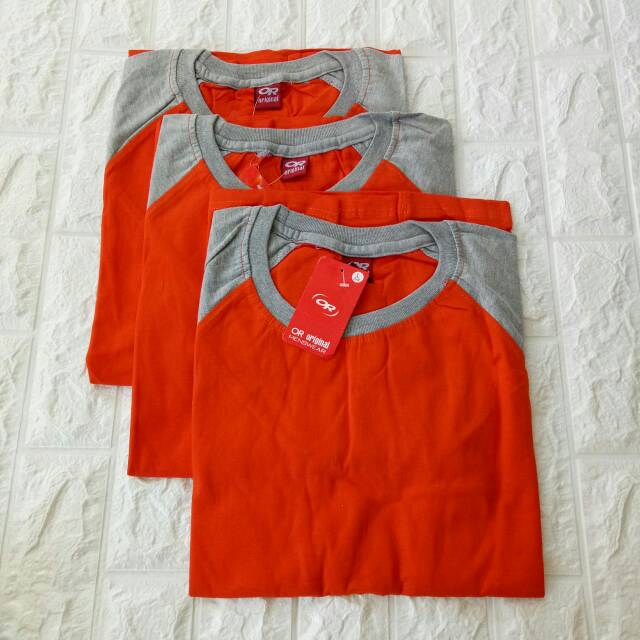 kaos polos raglan OREN-ABUMISTY lengan 3/4 uk M L XL XXL 20 22 S