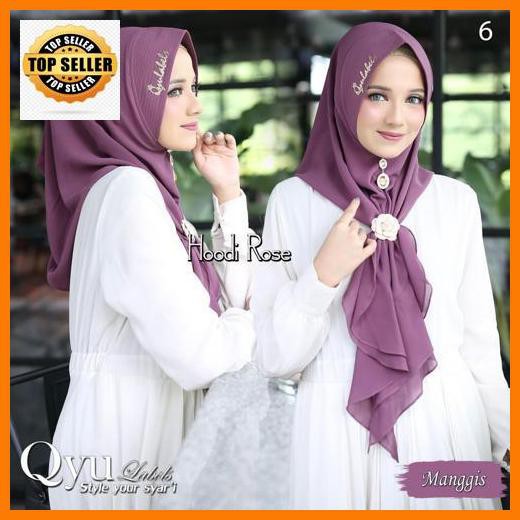 Hijab Instant Jilbab Instan Hoodie Rose Ori Qyu Sayra Bunga Random