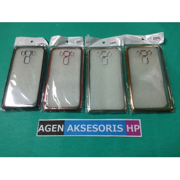 Softcase List Chrome Zenfone 3 Laser Asus ZC551KL Ultrathin TPU Shinin