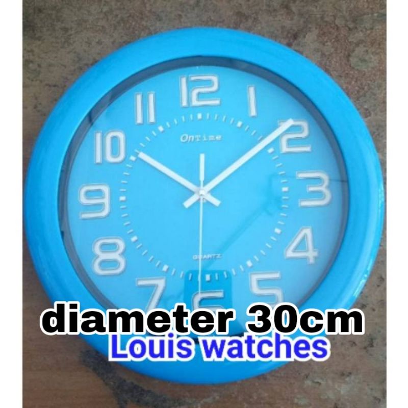Jam dinding ontime 767 full biru muda