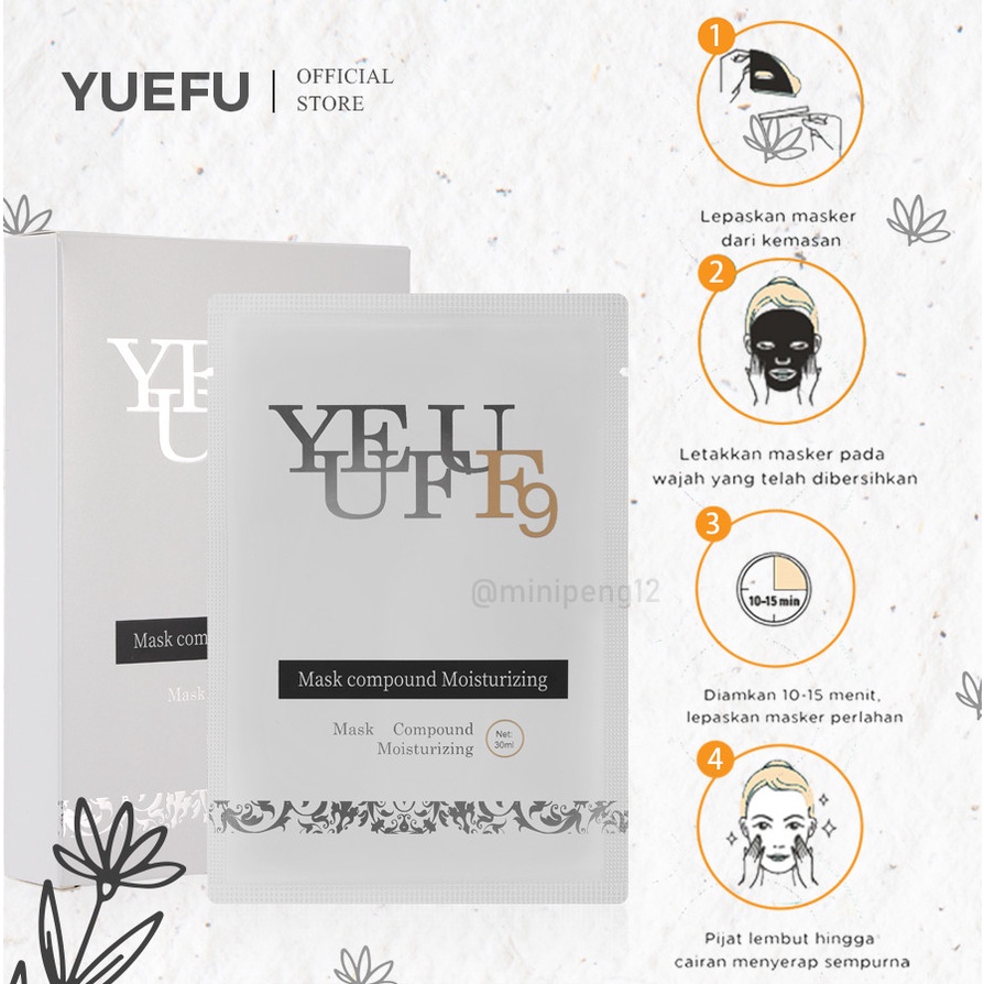 100% ORI YUEFU F9 Mask Compound Moisturizing masker wajah premium