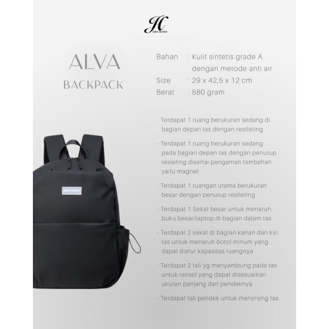 Jimshoney - Alva Backpack Unisex Jimshoney Original Premium