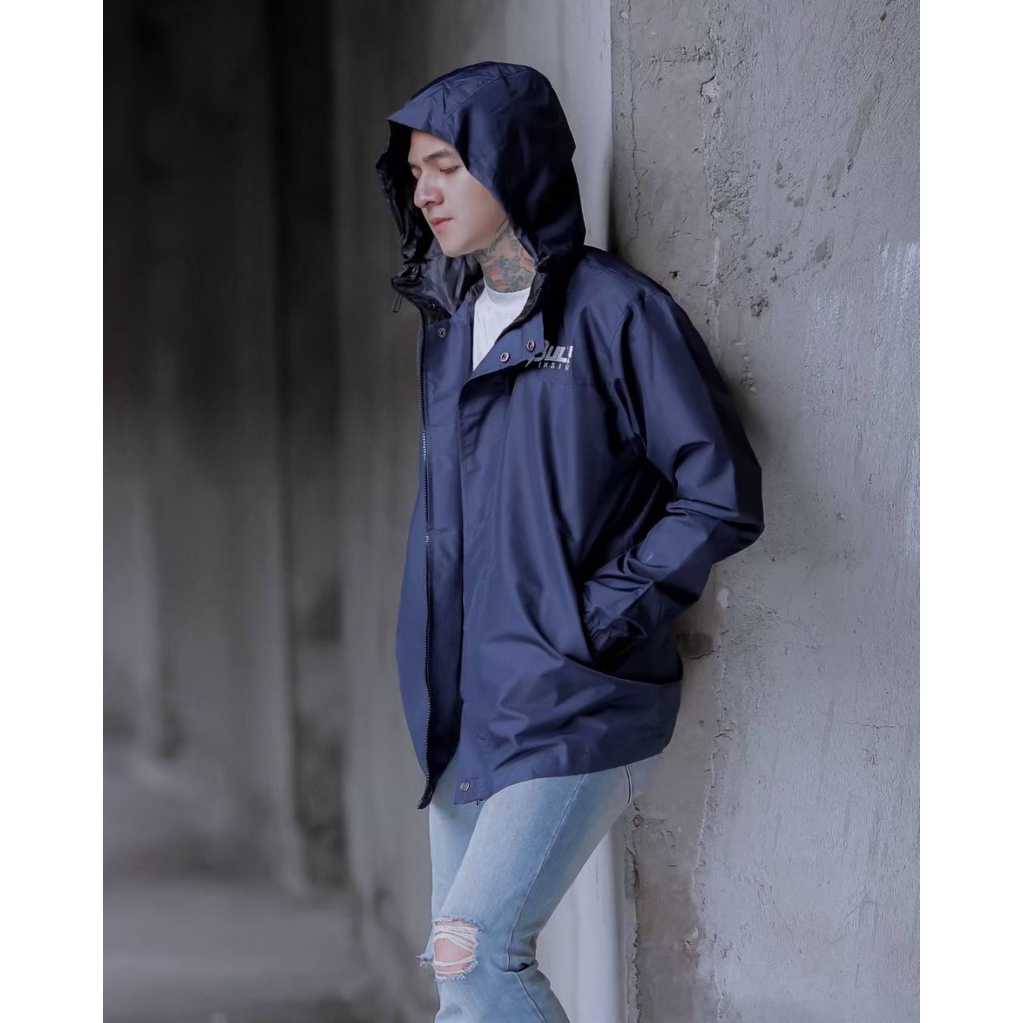 Jaket Parka Outdor Pria Navy Olive Simple Bully Inside Taslan zn Top Quality