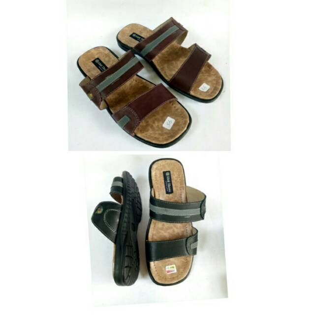 Sandal pria big size 45 jumbo ukuran besar slop selop kulit asli