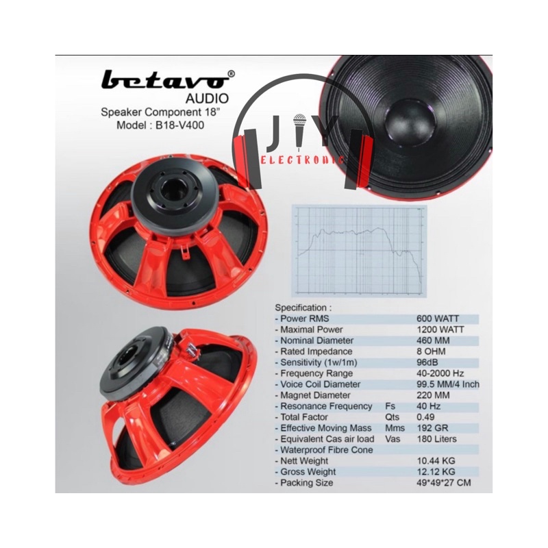 Speaker 18 Inch Betavo B18 V400 B18V400 B 18V400 Original