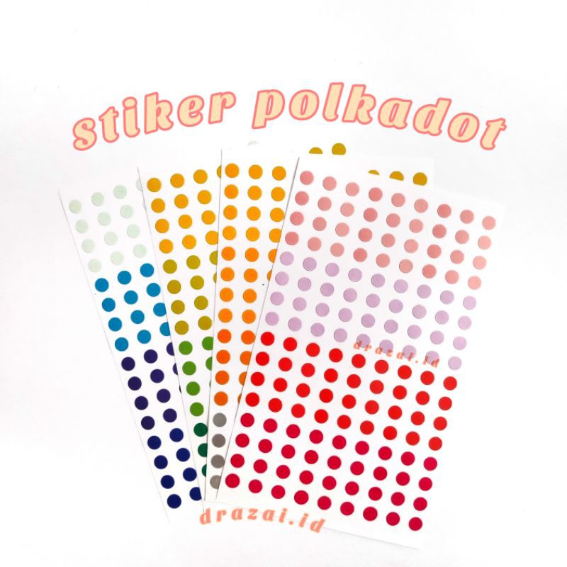 

Stiker Polkadot Bulat Warna Warni DIY Jurnal Scrapbook