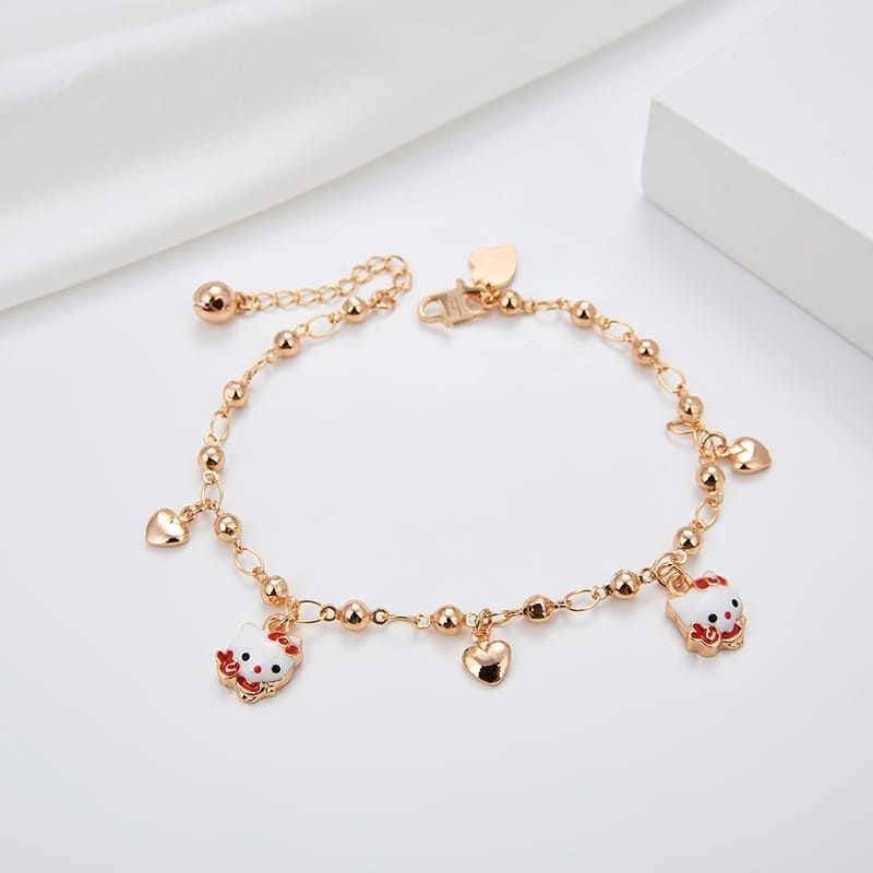 [COD]gelang tangan anak model hello kitty lucu terbaru Anti karat gelang mas anak perhiasan titanium gelang ukuran adjustable baby bangle