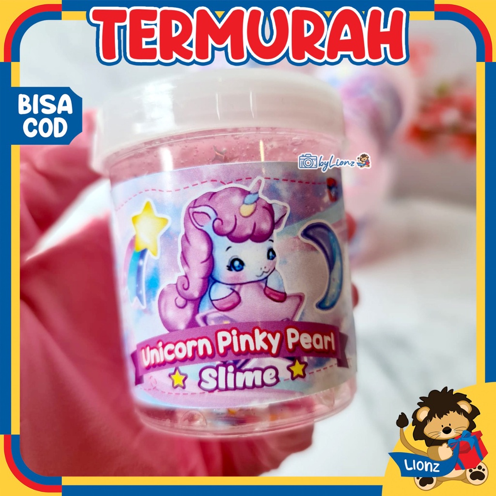 Unicorn Pinky Pearl slime by kadokado.idn base original clear