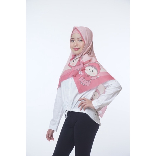 PASHMINA ANAK MOTIF ANIMASI QALEY / HIJAB ANAK / JILBAB ANAK / KERUDUNG ANAK