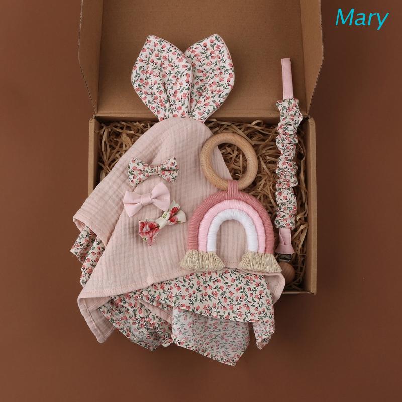 Mary 1 Set Klip Jepit Empeng / Teether Bayi Perempuan Warna Pelangi