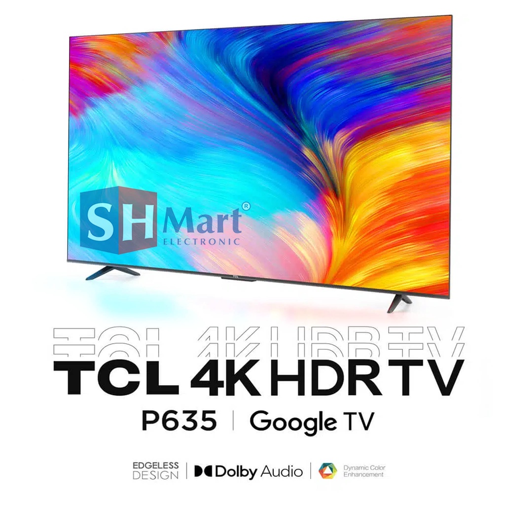 TV TCL 43 INCH 43P635 4K UHD DIGITAL ANDROID TV ANDROID 11 GARANSI RESMI