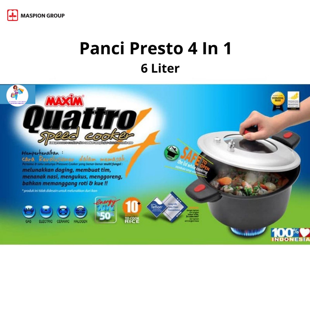 Panci Presto Maxim Quatro Speed Cooker 4 in 1