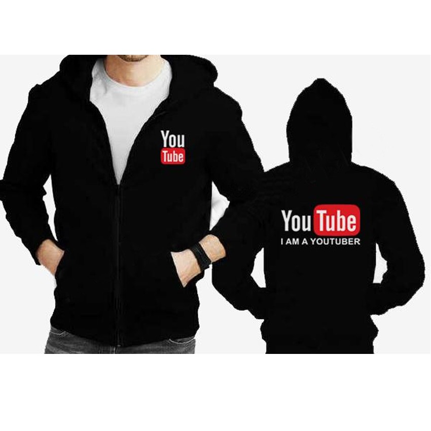 jaket youtubei - hoodie youtube DP black premium