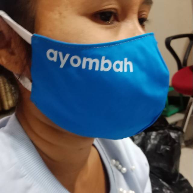 Masker monyong sablon custom min 50 pcs 2 ply