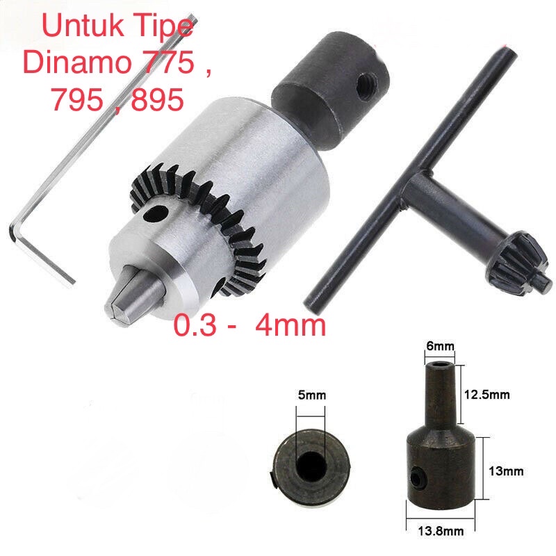 Kepala Bor Chuck Motor 775 795 895 JTO shaft 5mm