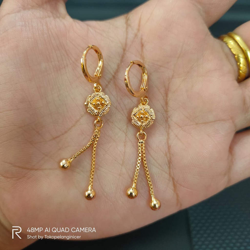 Xuping Anting Fashion Wanita Model juntai panjang Permata Mewah