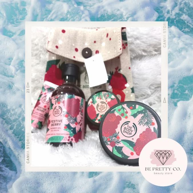 the body shop gift bag small seasonal festive berry (shower gel, dll)