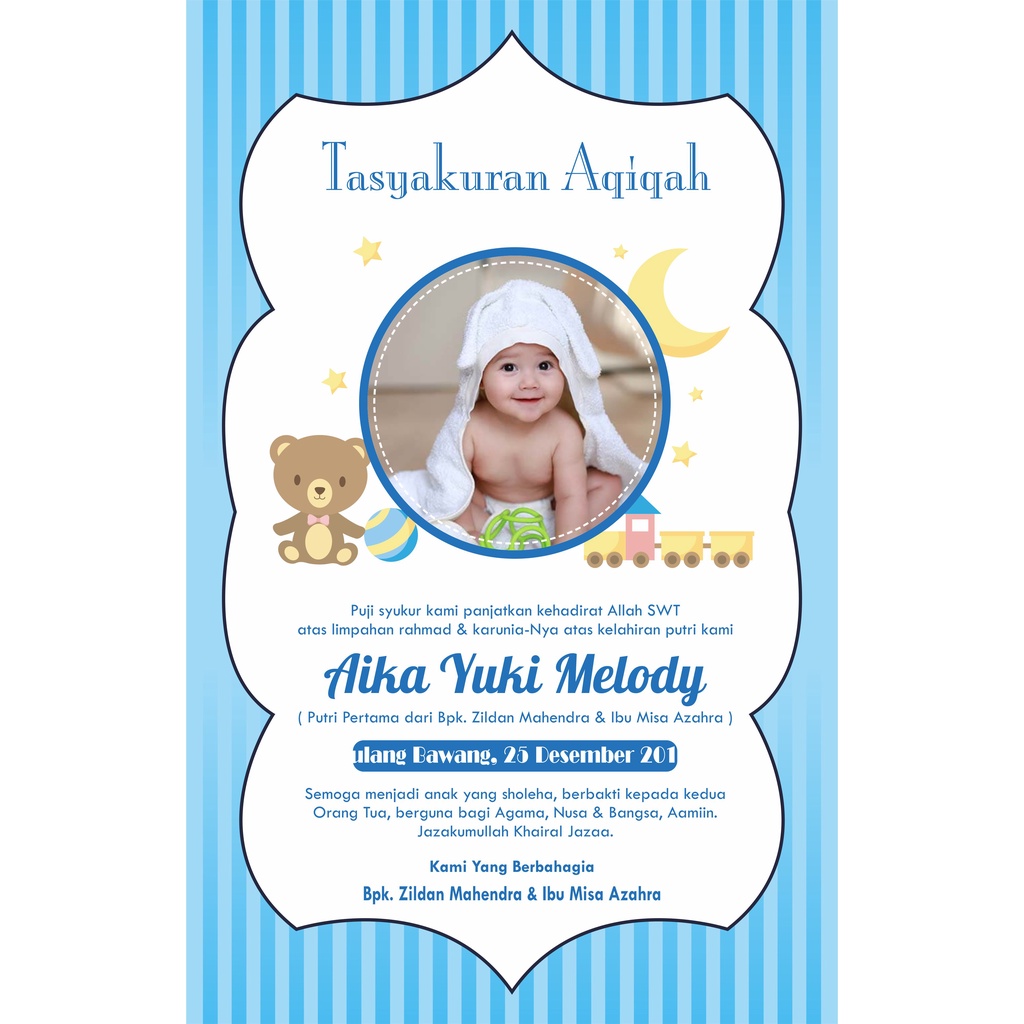 

STIKER AQIQAH BAYI CUSTOM, LABEL SYUKURAN AQIQAH ANAK