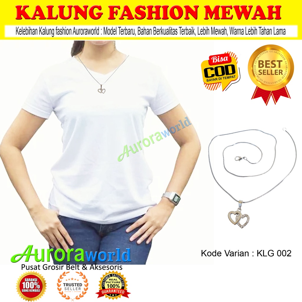 COD Aurora kalung imitasi model emas putih