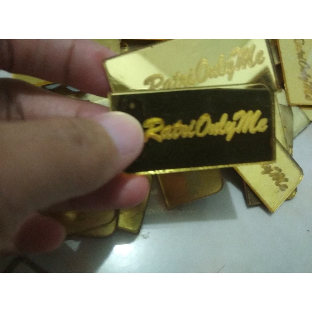 

Label acrylik miror / label tas rajut/ label tas macrame