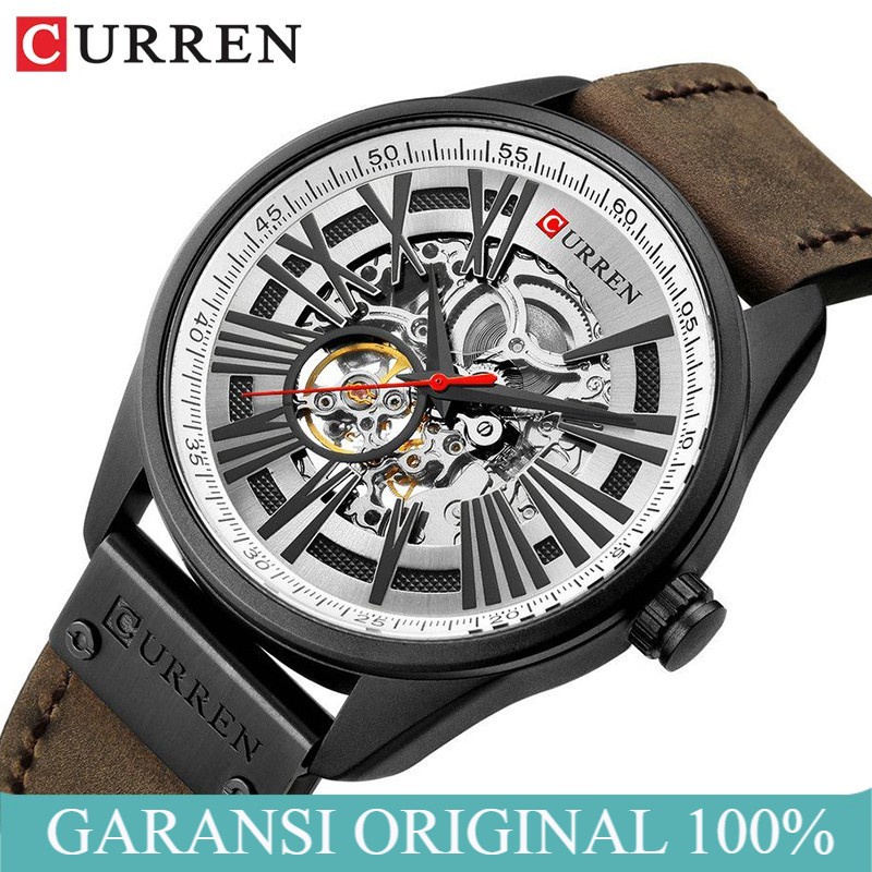 Jam Tangan Pria CURREN 8299  AAutomatic Analog Tali Kulit jam tangan pria digital jam pria jam digit