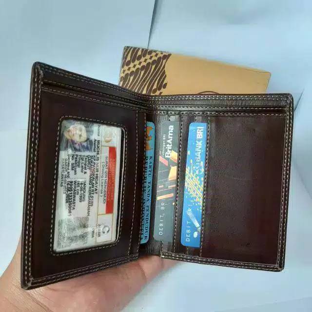 Dompet Kulit Asli pria 100% Kulit Sapi TAHAN API Kulit Motif pull up