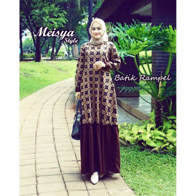 Gamis batik katun,soganan,kombinasi