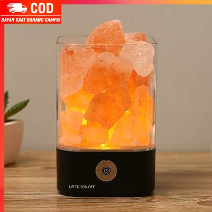 (1005 BARANG ORI) ICOCO Lampu Tidur LED Crystal Salt Lamp of Himalaya Lava Lamp - M4