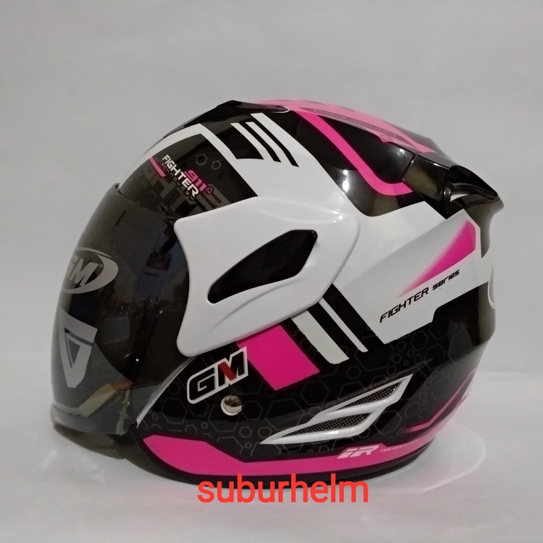 HELM  GM  FIGHTER  911    WHITE / PINK