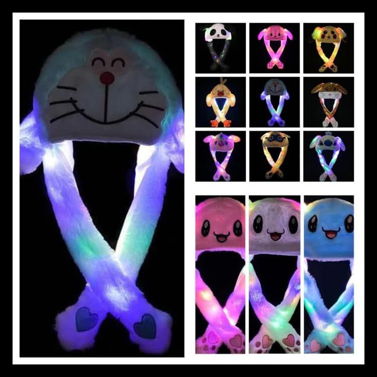 Hot Topi Boneka Lampu Led Doraemon Telinga Bergerak No Kelinci Bunny Hat Kode 0960 Shopee Indonesia