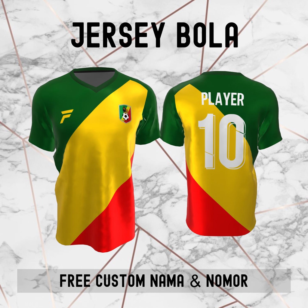 Jersey Kongo Timnas Negara Bola Baju Kaos Custom Nama dan Nomor Punggung - 178